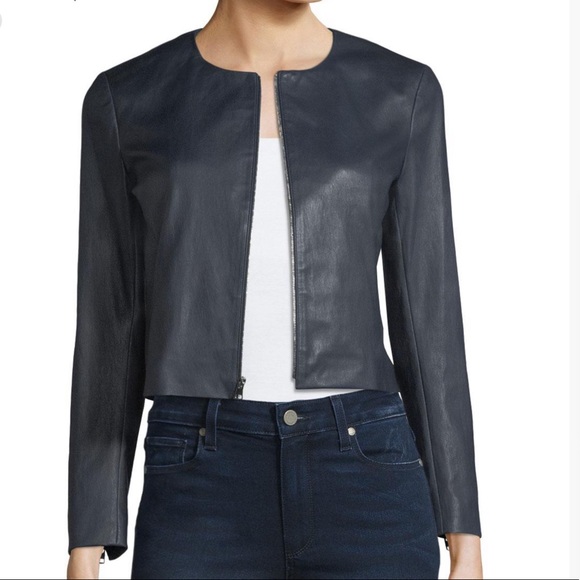 Theory Jackets & Blazers - Never Worn -  Theory leather cropped zip blazer